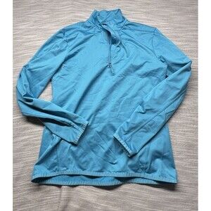 KJUS 1/2 Zip Golf Shirt Mesh Long Sleeve Pullover Womens 2XL Blue Sport